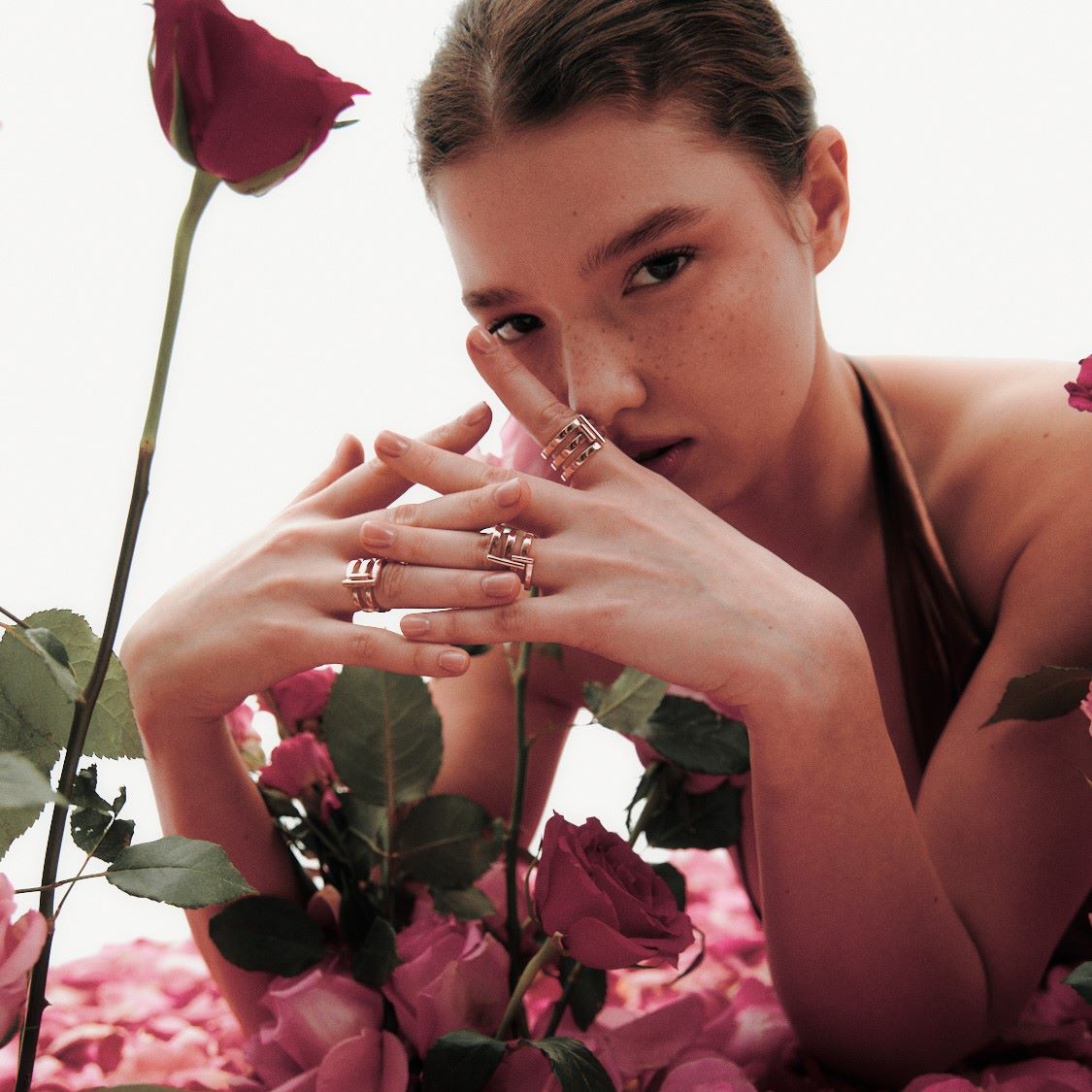 ROSE GOLD puzzle ring silver