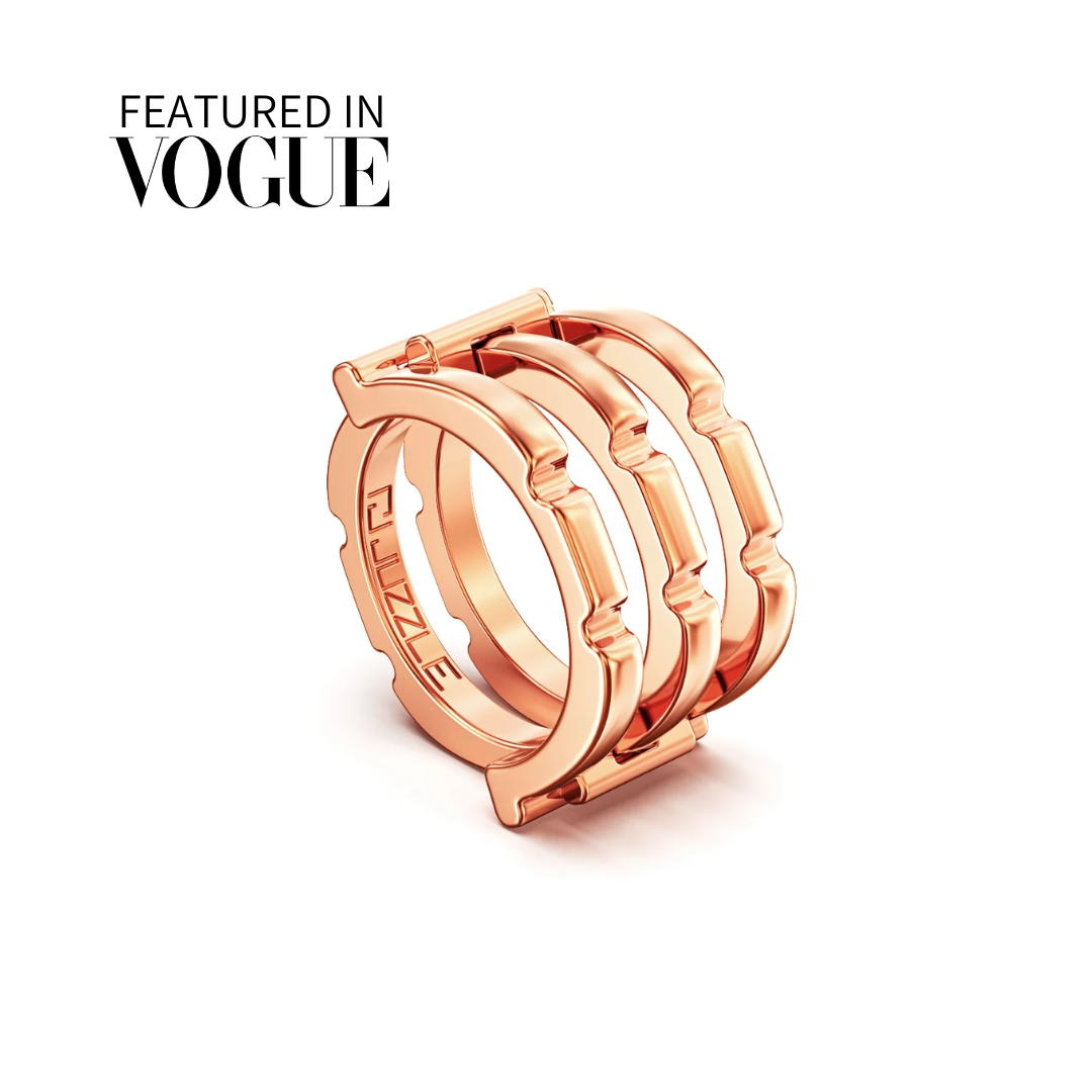 ROSE GOLD puzzle ring silver