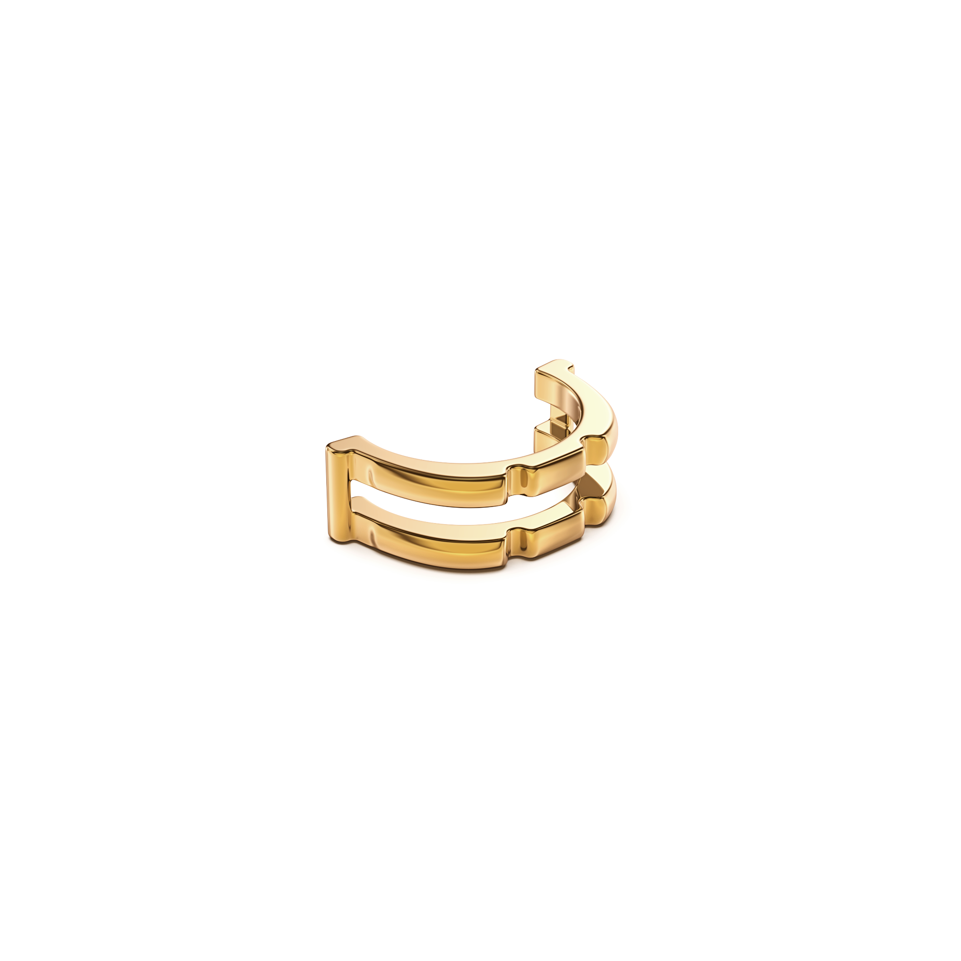 Two-line bronze puzzle ring element