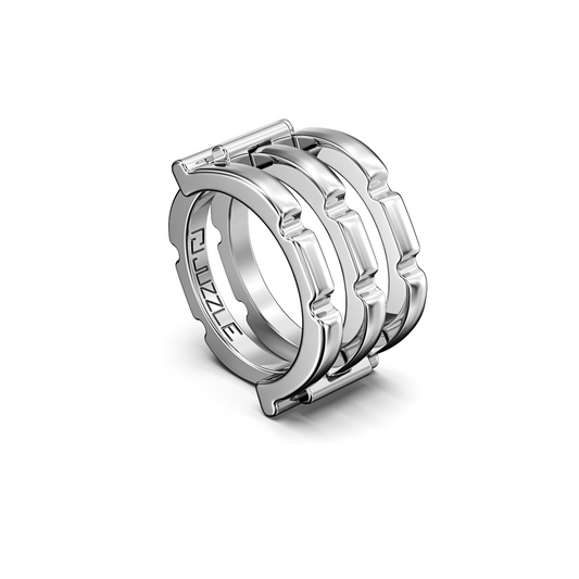 STRENGTH  sterling silver puzzle ring