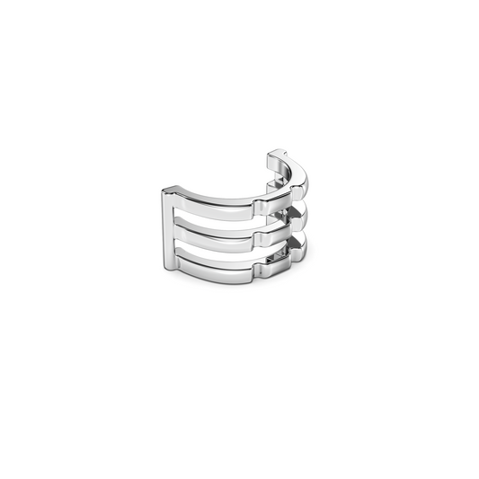 Three-line silver puzzle ring element