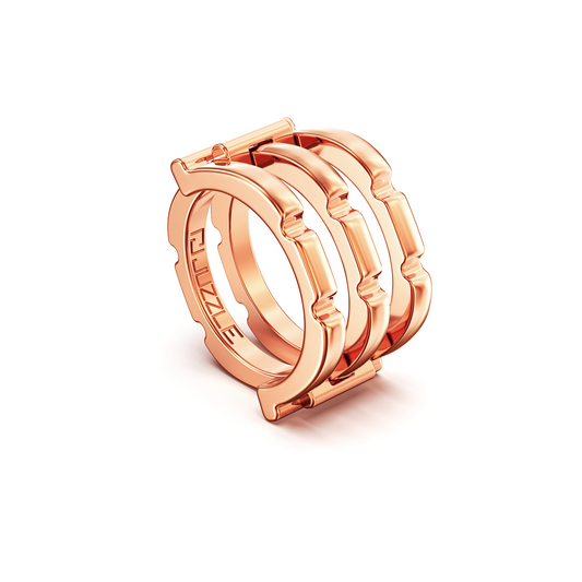 ROSE GOLD  puzzle ring silver